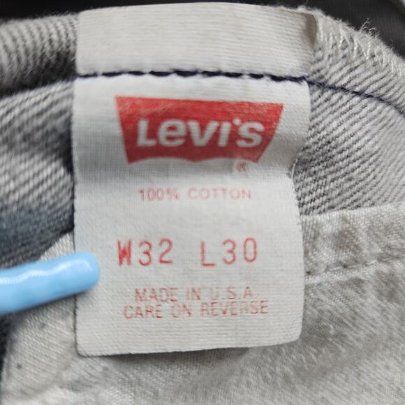 Vintage Levis 501 Made In Usa 32x30 Button-Fly Straight Gray Batwing Tag - Picture 7 of 11